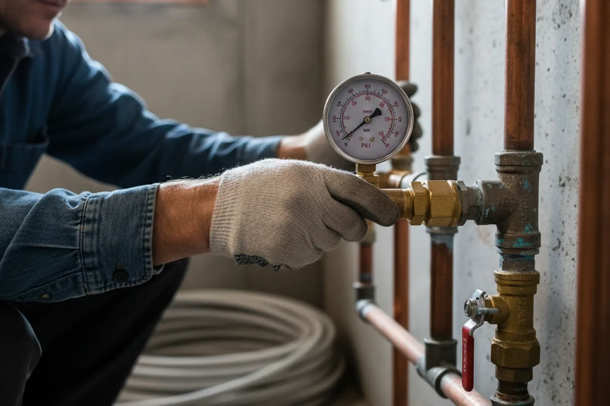 Pressure testing a repaired line during Water Line Repair in Aptos